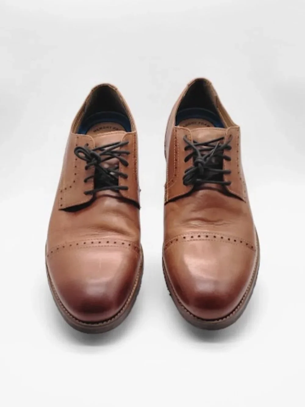 NUNN BUSH Men’s Size 11 M Tan Brown Leather Cap Toe Lace-Up Oxford Shoes EUC